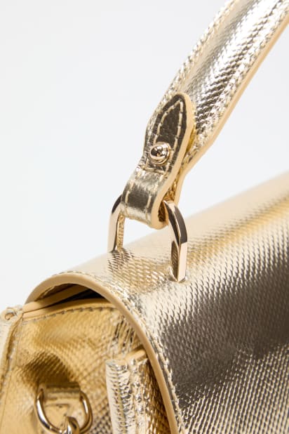 MARCIANO by GUESS® Iris Metallic Leather Top Handle Bag