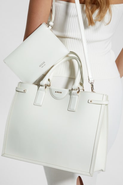 GUESS® Cristina Leather Medium Satchel