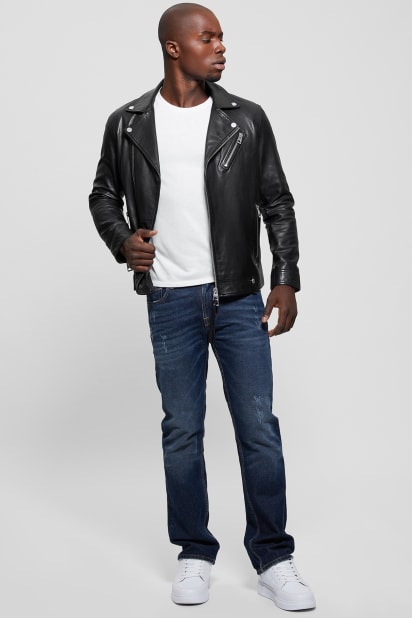 ジャケット・アウター   Jeans Leather Jacket GUESS® Leather Jacket