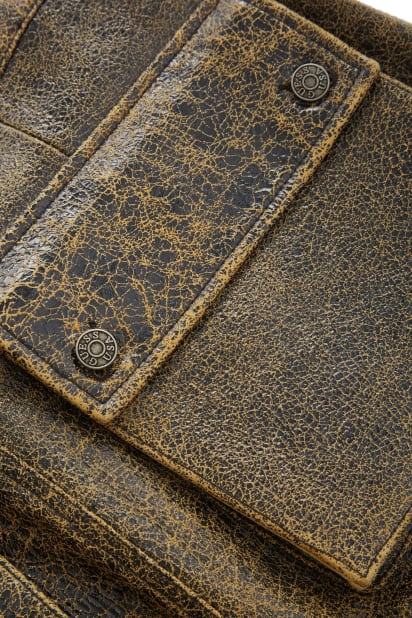 GUESS® crackle leather utility pants