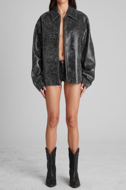GUESS® crackle leather jacket