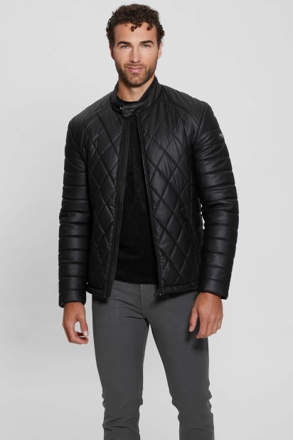 GUESS® Diamond Quilted Faux-Leather Jacket