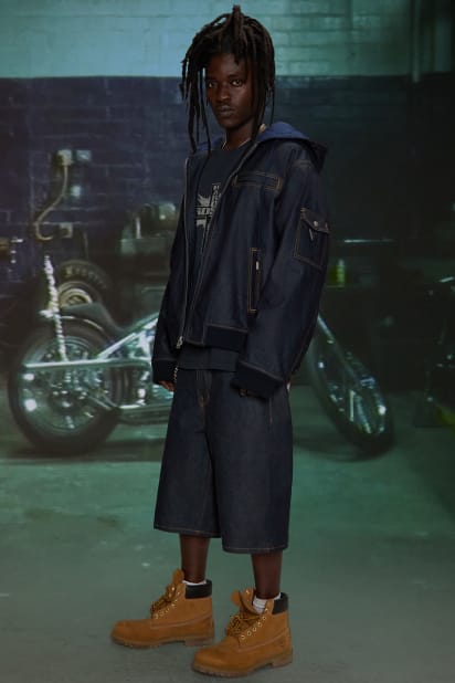 GUESS® HARDSTONE Raw Denim Hooded Jacket