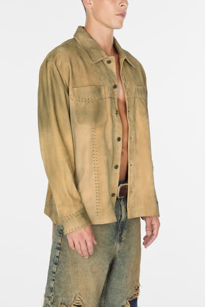 GUESS® washed suede shirt