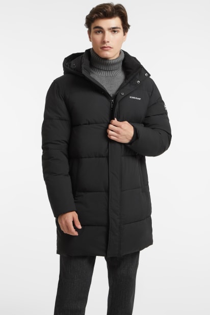 【ブラック(JBLK)】GUESS JEANS ジャケット アウター(M)Lenght Puffer Jacket GUESS® Puffer Jacket