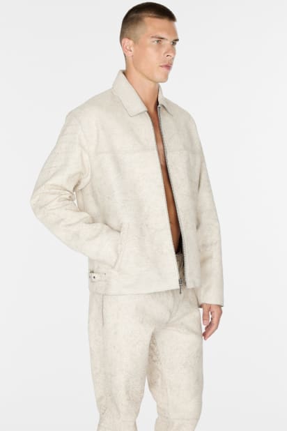 GUESS® crackle leather zip jacket