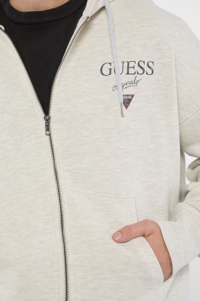 GUESS® GUESS Originals Stacked Zip-Up Hoodie