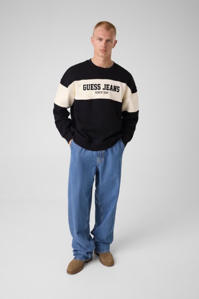 GUESS® Horizontal Stripe Crewneck Sweatshirt