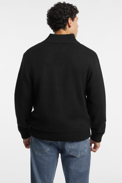 GUESS® Wool-Blend Logo Zip-Up Sweater