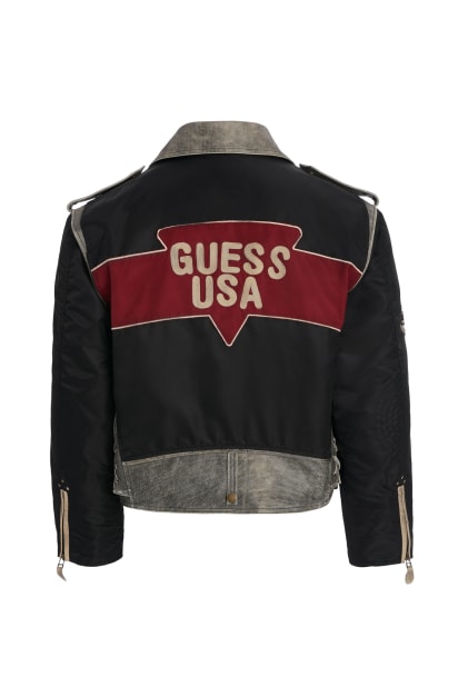 1*4様 Guess USA レザージャケット　定価13万円 GUESS® nylon moto jacket