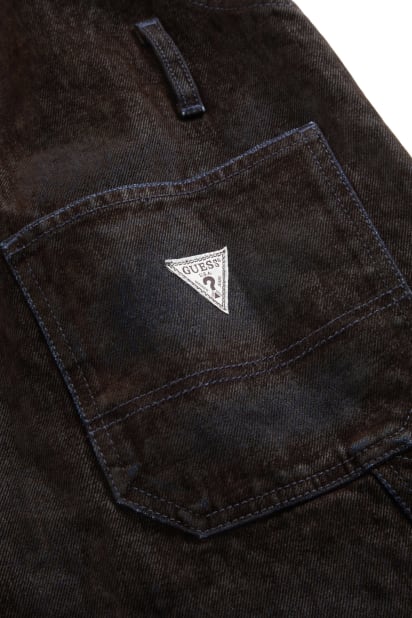 GUESS® flocked denim overalls