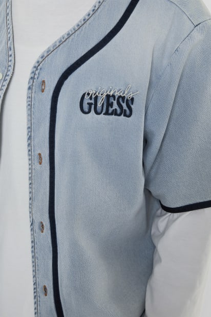 GUESS® GUESS Originals Denim Baseball Shirt