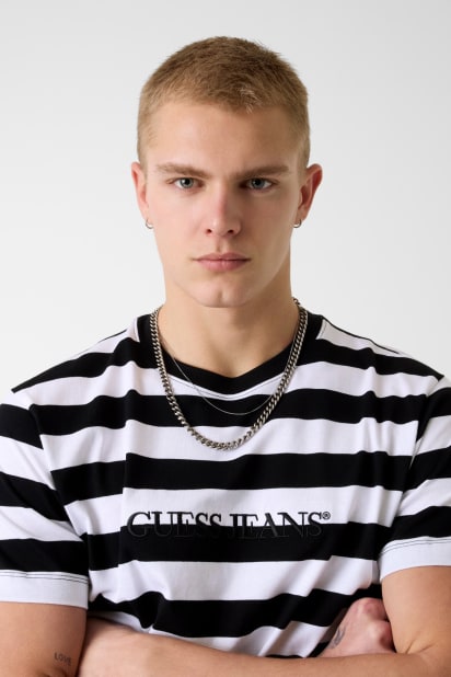 GUESS® Striped Logo Tee