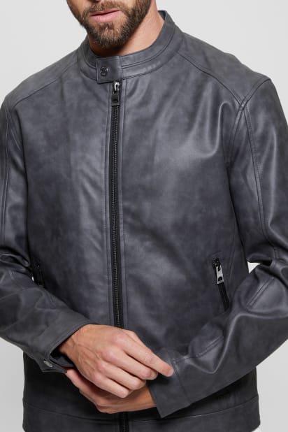 S*h様 GUESS Leather Jacket Black レザージャケット GUESS - Los Angeles Black Moto Jacket - Etsy