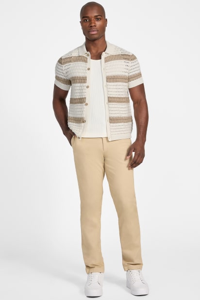 GUESS® Eco Joshua Striped Crochet Shirt