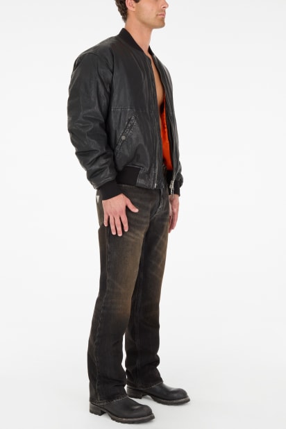GUESS® cropped leather flight jacket