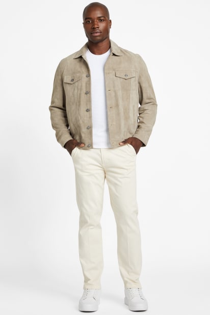 GUESS® Suede Goat Leather Trucker Jacket