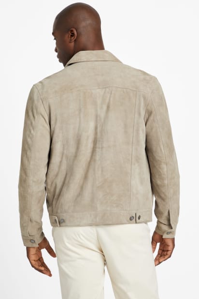 GUESS® Suede Goat Leather Trucker Jacket