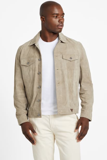 GUESS® Suede Goat Leather Trucker Jacket