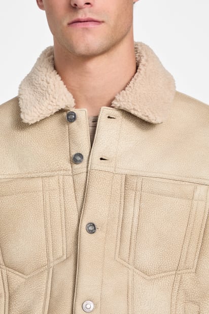 GUESS® Andy Faux-Suede and Sherpa Trucker Jacket