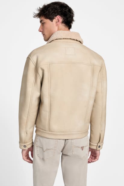 GUESS® Andy Faux-Suede and Sherpa Trucker Jacket