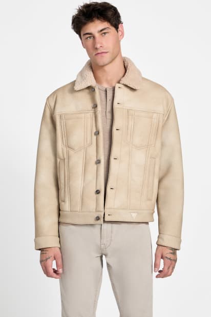 GUESS® Andy Faux-Suede and Sherpa Trucker Jacket