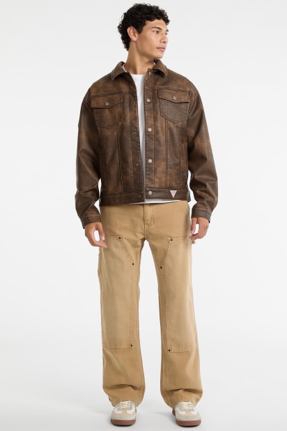 GUESS® GUESS Originals Faux-Leather Trucker Jacket