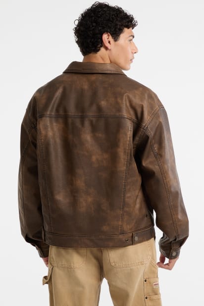 GUESS® GUESS Originals Faux-Leather Trucker Jacket
