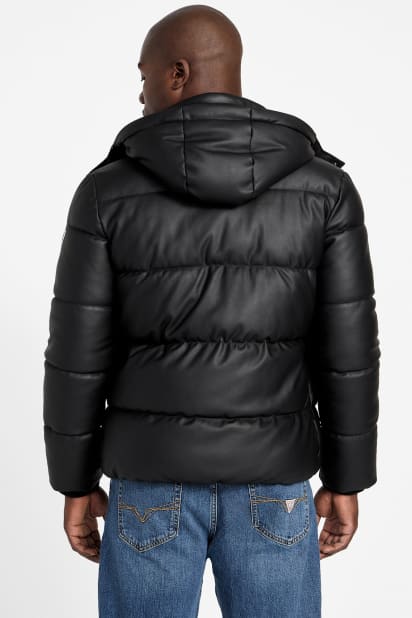 GUESS® Eco Faux-Leather Puffer Jacket
