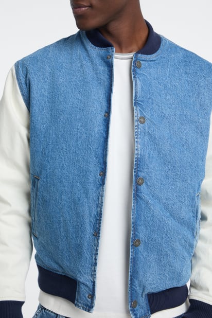 【インディゴブルー(GAM1)】GUESS JEANS ジャケット スタジャン (M)Denim Letterman Jacket GUESS® Denim Letterman Jacket