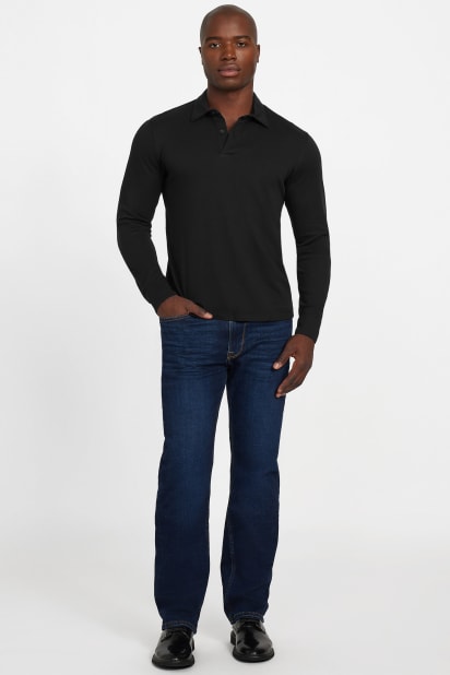 GUESS® Barry Knit Long-Sleeve Polo
