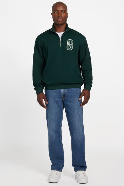 GUESS® Eco Harris Twill Zip Mock Neck Sweater