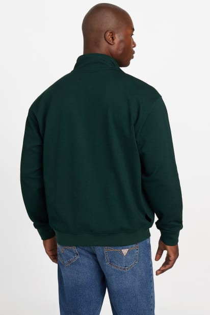 GUESS® Eco Harris Twill Zip Mock Neck Sweater