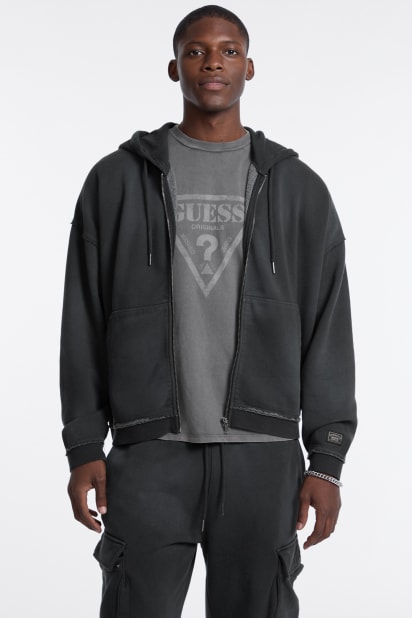 【ネイビー(FBD5)】GUESS Originals パーカー (M)Boxy Zip-Up Hoodie GUESS® GUESS Originals Boxy Zip-Up Hoodie