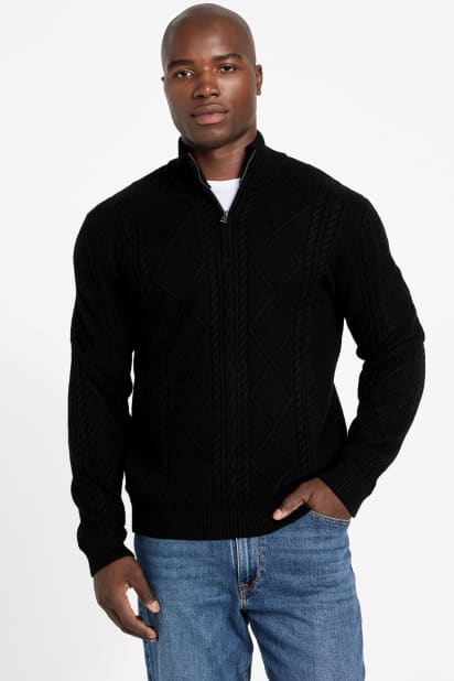 GUESS® Eco Noel Zip Cable-Knit Sweater