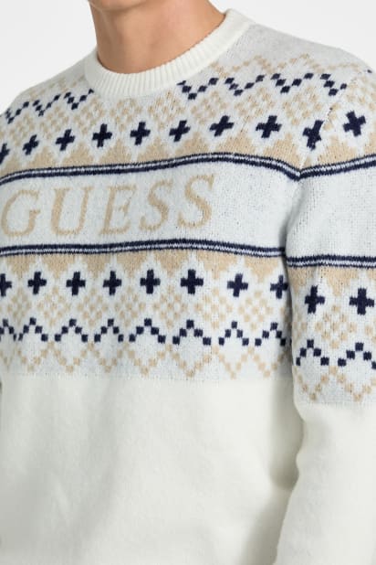 GUESS® Nordic wool-blend logo sweater