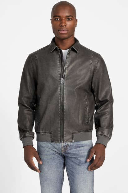 GUESS® Faux-Leather Aviator Jacket