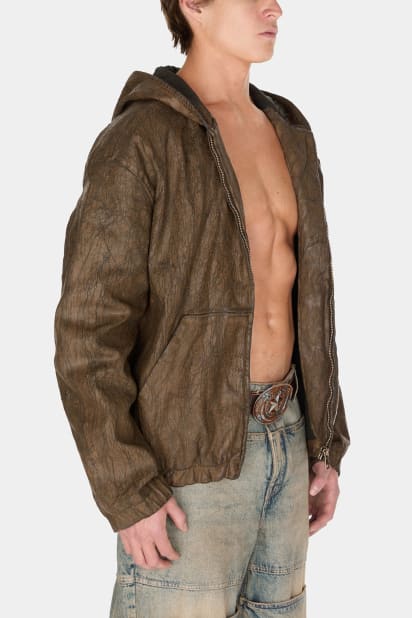 GUESS® coated denim hooded jacket