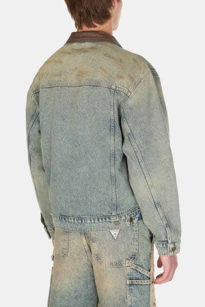 GUESS® washed denim trucker jacket