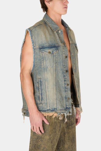 【ベージュ(G1DQ)】GUESS JEANS ジャケット アウター(M)GUESS JEANS Vest GUESS｜GUESS JEANS ジャケット アウター(M)GUESS JEANS Vest
