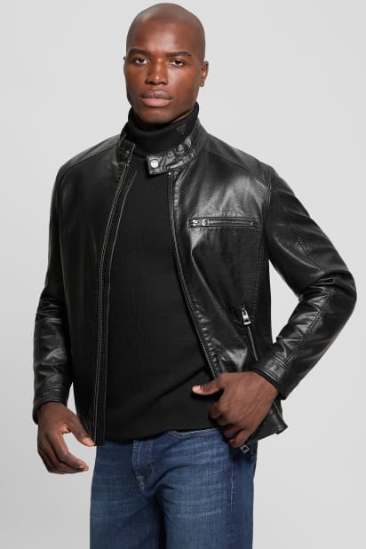 GUESS® Faux-Leather Biker Jacket