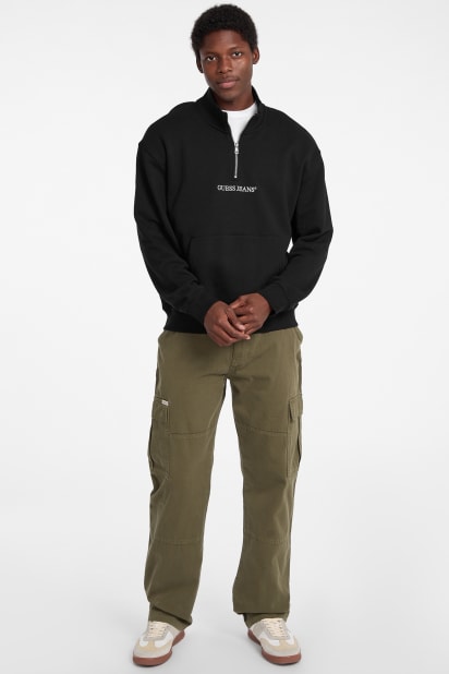 GUESS® Half-Zip Logo Sweater