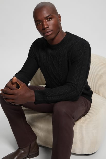 GUESS® Eco Noah Crewneck Celtic Cable-Knit Sweater