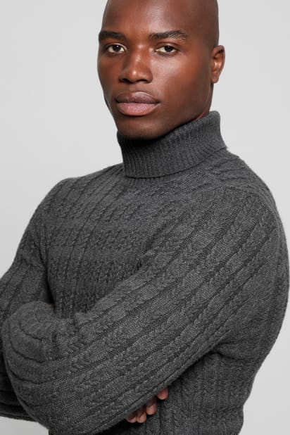 GUESS® Eco Ezra Turtleneck Cable-Knit Sweater