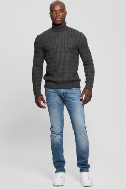 GUESS® Eco Ezra Turtleneck Cable-Knit Sweater