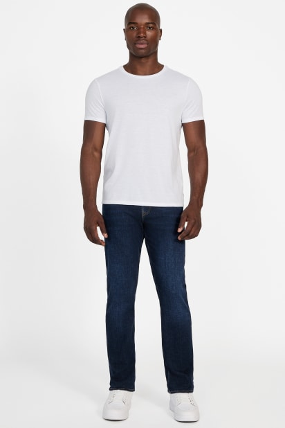 【インディゴブルー(THEM)】GUESS デニム ストレート ジーンズ (M)Eco Angels Straight Jeans GUESS® Eco Angels Slim-Fit Straight Jeans