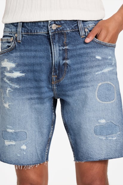 GUESS® Eco Wyatt Distressed Denim Shorts