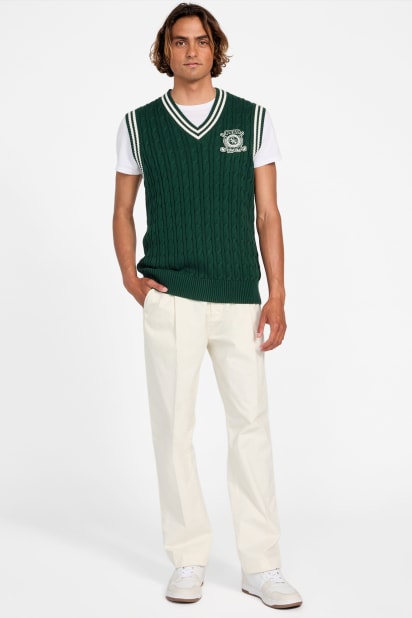 GUESS® Eco Holden V-Neck Cable-Knit Vest