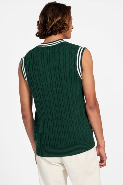 GUESS® Eco Holden V-Neck Cable-Knit Vest