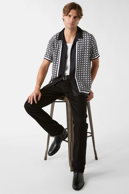 basket weave dress shirt Men's Grey Basket Weave Cotton Shirt: Winchester Collar, Gold Grid